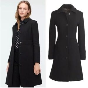 J.Crew The New Lady Day Topcoat in Italian Wool Black Size 0